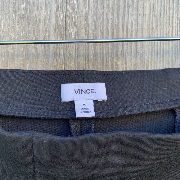 VINCE Navy Blue STITCH FRONT SEAM PONTE LEGGINGS Side Zip Pants Sz Medium - Picture 6 of 6